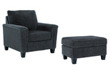 Abinger Smoke Chair and Ottoman -  Ashley - Luna Furniture