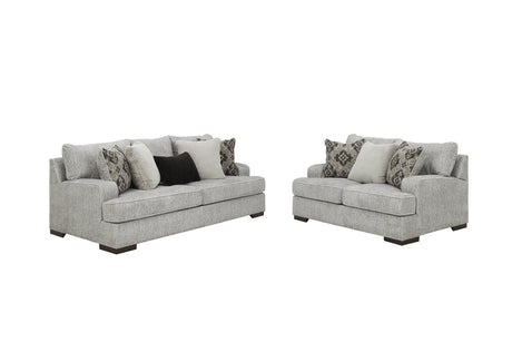 Mercado Pewter Sofa and Loveseat -  Ashley - Luna Furniture