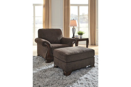 Miltonwood Teak Chair and Ottoman -  Ashley - Luna Furniture
