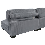 Traverse Gray Corduroy 6-Piece Modular Sectional with Ottoman -  Homelegance - Luna Furniture