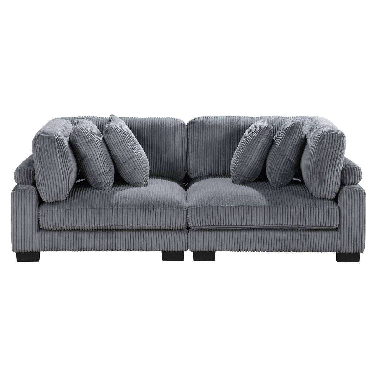 Traverse Gray Corduroy 2-Piece Loveseat -  Homelegance - Luna Furniture