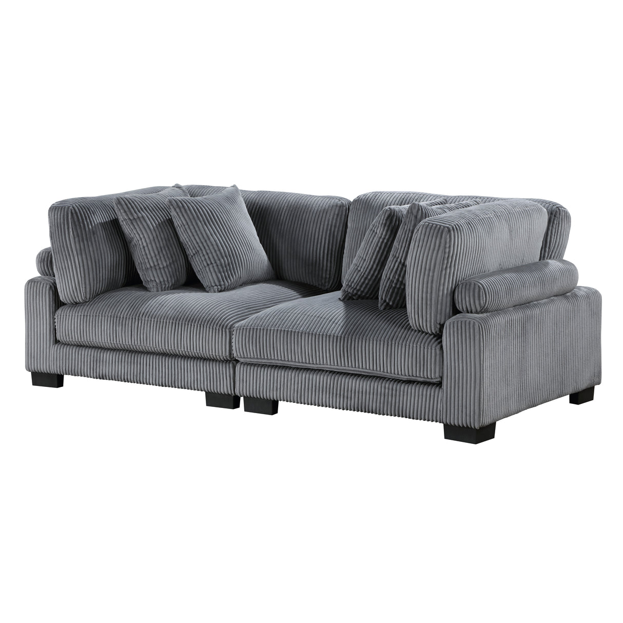 Traverse Gray Corduroy 2-Piece Loveseat -  Homelegance - Luna Furniture