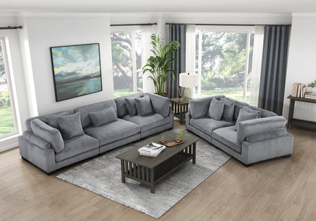 Traverse Gray Corduroy 3-Piece Sofa -  Homelegance - Luna Furniture