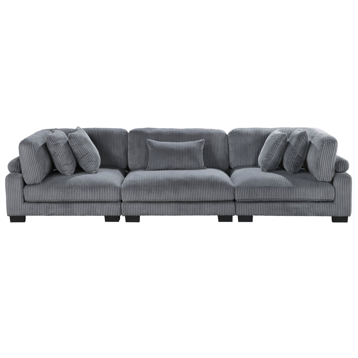 Traverse Gray Corduroy 3-Piece Sofa -  Homelegance - Luna Furniture