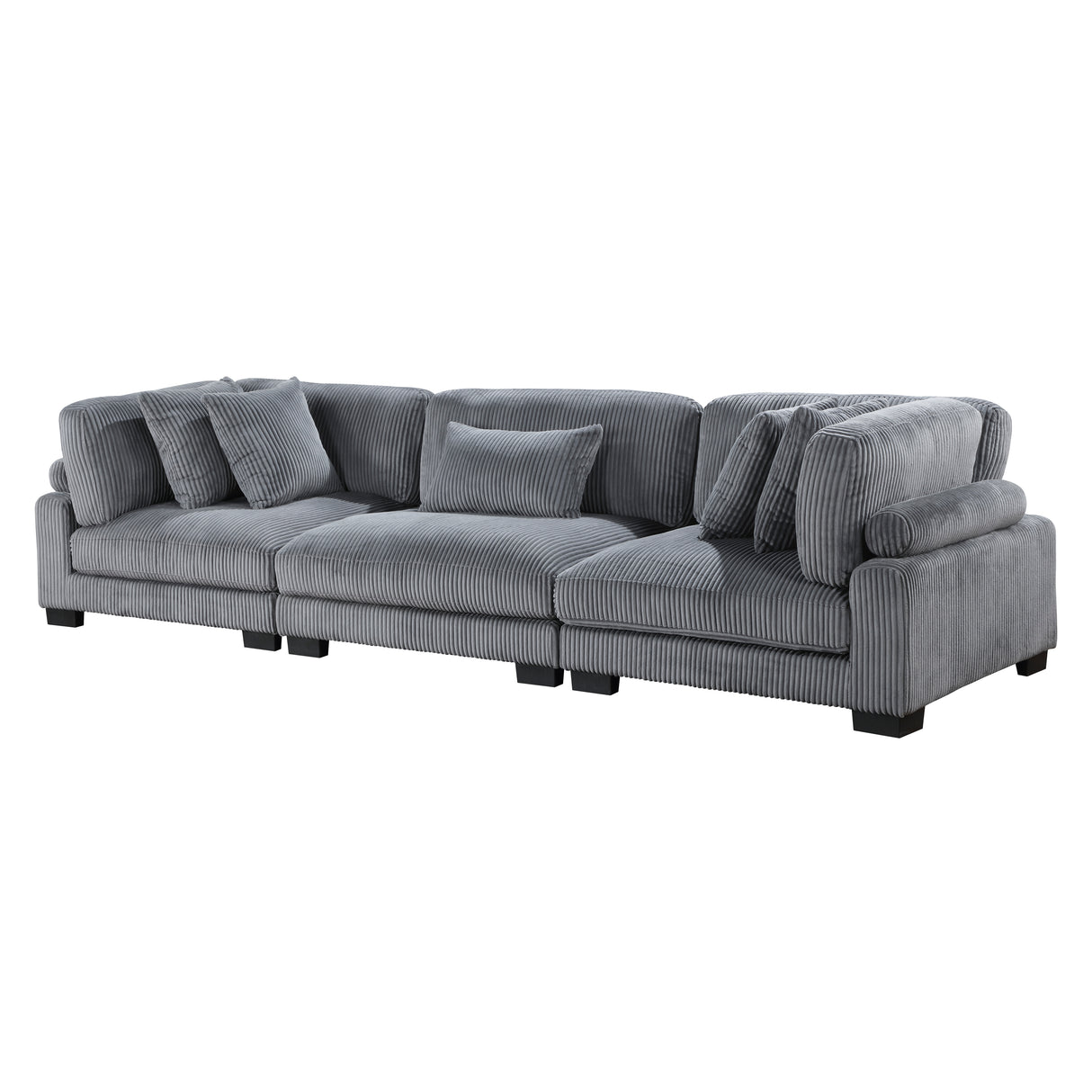 Traverse Gray Corduroy 3-Piece Sofa -  Homelegance - Luna Furniture