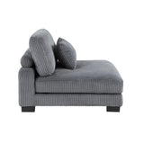 Traverse Gray Corduroy Armless Chair -  Homelegance - Luna Furniture