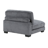 Traverse Gray Corduroy Armless Chair -  Homelegance - Luna Furniture