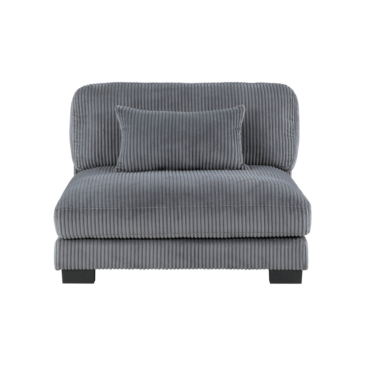 Traverse Gray Corduroy Armless Chair -  Homelegance - Luna Furniture