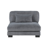 Traverse Gray Corduroy Armless Chair -  Homelegance - Luna Furniture