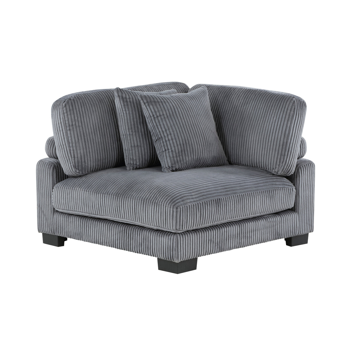 Traverse Gray Corduroy Corner Seat -  Homelegance - Luna Furniture