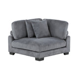 Traverse Gray Corduroy Corner Seat -  Homelegance - Luna Furniture