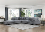 Traverse Gray Corduroy 5-Piece Modular Sectional with Ottoman -  Homelegance - Luna Furniture