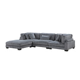 Traverse Gray Corduroy 4-Piece Modular Sectional with Ottoman -  Homelegance - Luna Furniture