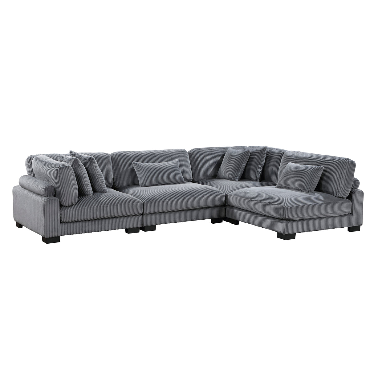 Traverse Gray Corduroy 4-Piece Modular Sectional -  Homelegance - Luna Furniture