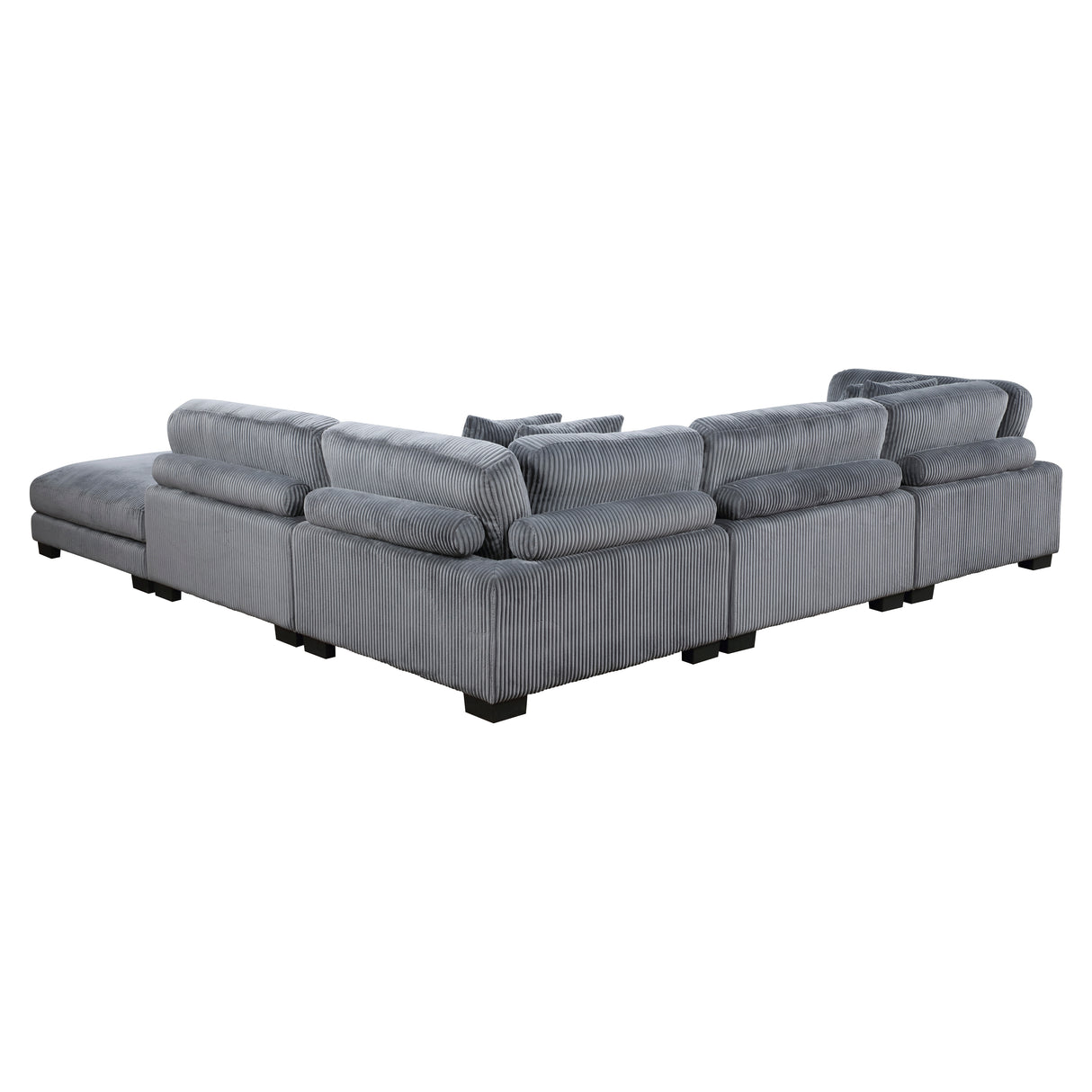 Traverse Gray Corduroy 5-Piece Modular Sectional with Ottoman -  Homelegance - Luna Furniture