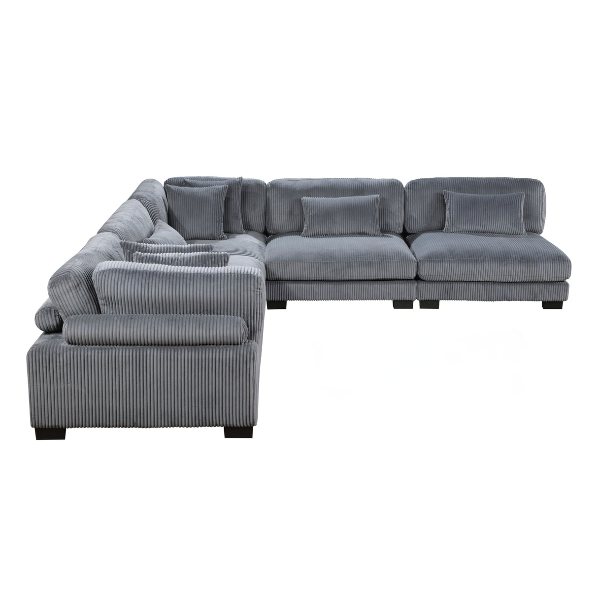 Traverse Gray Corduroy 5-Piece Modular Sectional -  Homelegance - Luna Furniture