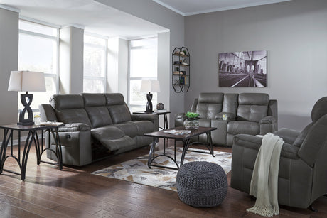 Jesolo Dark Gray Reclining Sofa, Loveseat and Recliner -  Ashley - Luna Furniture