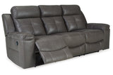 Jesolo Dark Gray Reclining Sofa, Loveseat and Recliner -  Ashley - Luna Furniture