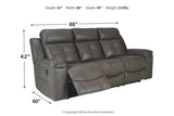 Jesolo Dark Gray Reclining Sofa and Recliner -  Ashley - Luna Furniture