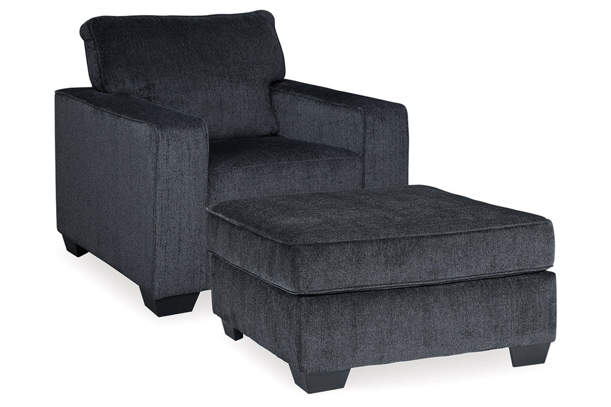 Altari Slate Chair and Ottoman -  Ashley - Luna Furniture