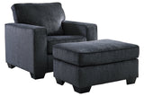 Altari Slate Chair and Ottoman -  Ashley - Luna Furniture