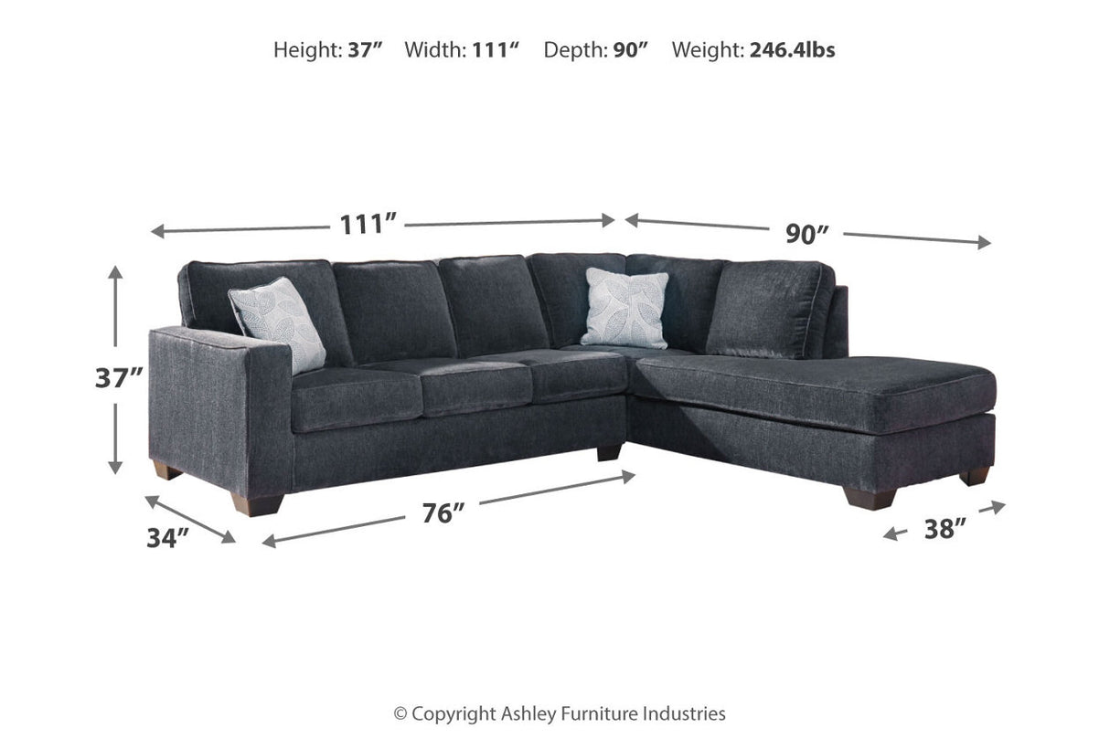 Altari Slate 2-Piece Sleeper Sectional with Chaise -  Ashley - Luna Furniture