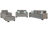 Altari Alloy Sofa, Loveseat, Chair and Ottoman -  Ashley - Luna Furniture