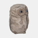 9" Faux Rock Owl With Solar Eyes, Grey from Sagebrook Home - Luna Furniture