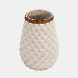 9" Textured Vase, White from Sagebrook Home - Luna Furniture