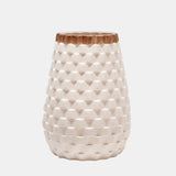 9" Textured Vase, White from Sagebrook Home - Luna Furniture