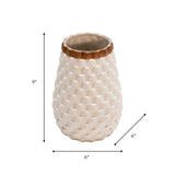 9" Textured Vase, White from Sagebrook Home - Luna Furniture