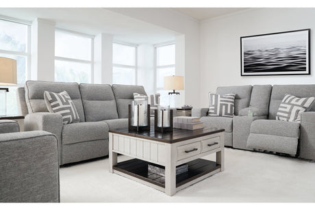 Biscoe Pewter Power Reclining Living Room Set -  Ashley - Luna Furniture