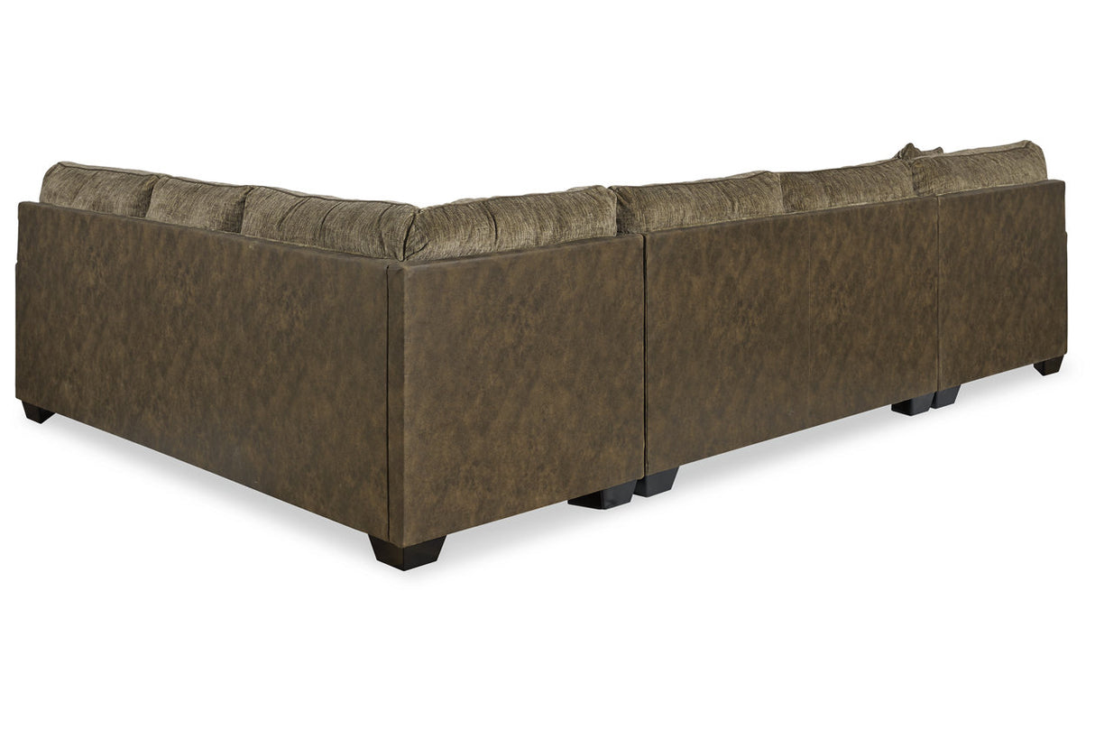 Abalone Chocolate 3-Piece Sectional with Chaise -  Ashley - Luna Furniture