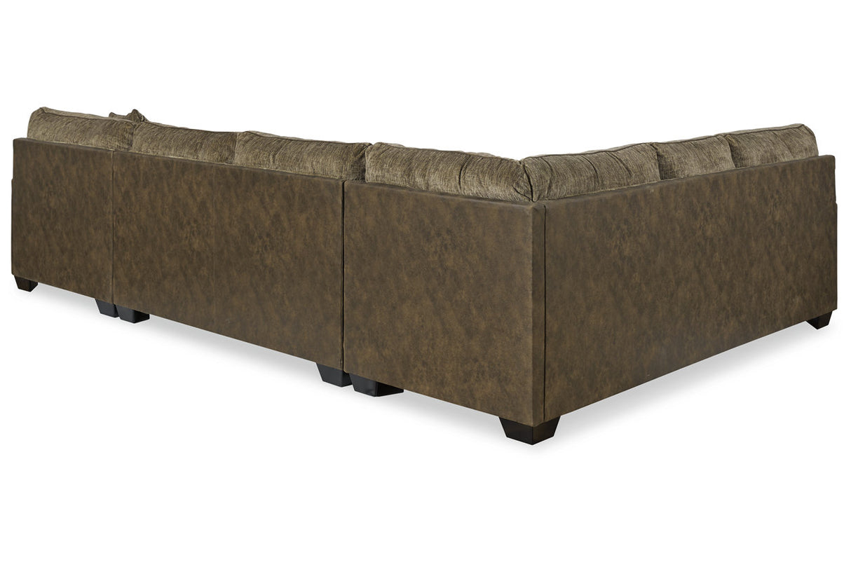 Abalone Chocolate 3-Piece Sectional with Chaise -  Ashley - Luna Furniture