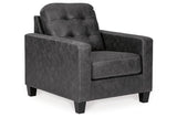 Venaldi Gunmetal Sofa Chaise and Chair -  Ashley - Luna Furniture