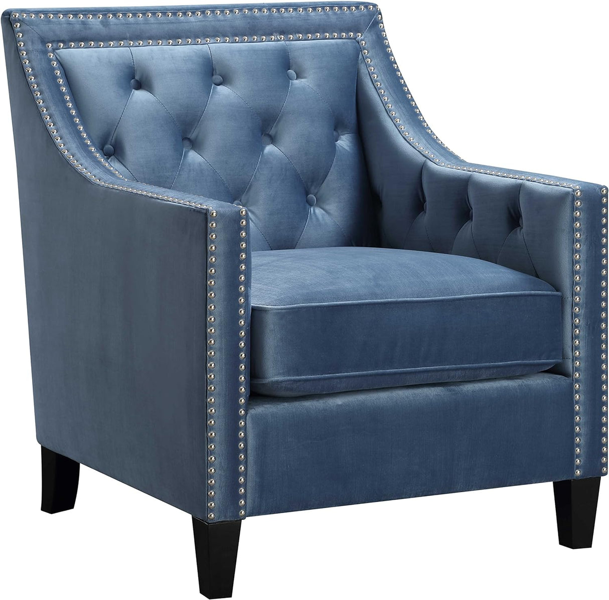 Graziso Blue Velvet Accent Chair -  Homelegance - Luna Furniture