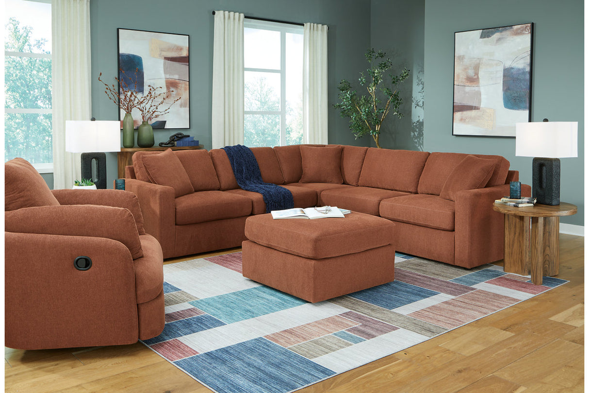 Modmax Spice 5-Piece Sectional and Swivel Glider Recliner -   - Luna Furniture