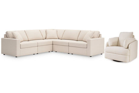 Modmax Oyster 5-Piece Sectional and Swivel Glider Recliner -   - Luna Furniture