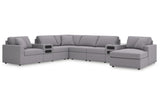 Modmax Granite 8-Piece Sectional with Audio System and Chaise -   - Luna Furniture