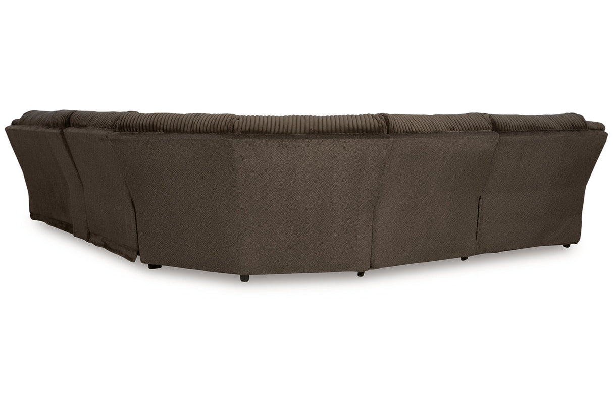 Top Tier Chocolate 6-Piece Reclining Sectional with Chaise -  Ashley - Luna Furniture