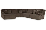 Top Tier Chocolate 6-Piece Reclining Sectional with Chaise -  Ashley - Luna Furniture