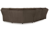 Top Tier Chocolate 5-Piece Reclining Sectional -  Ashley - Luna Furniture