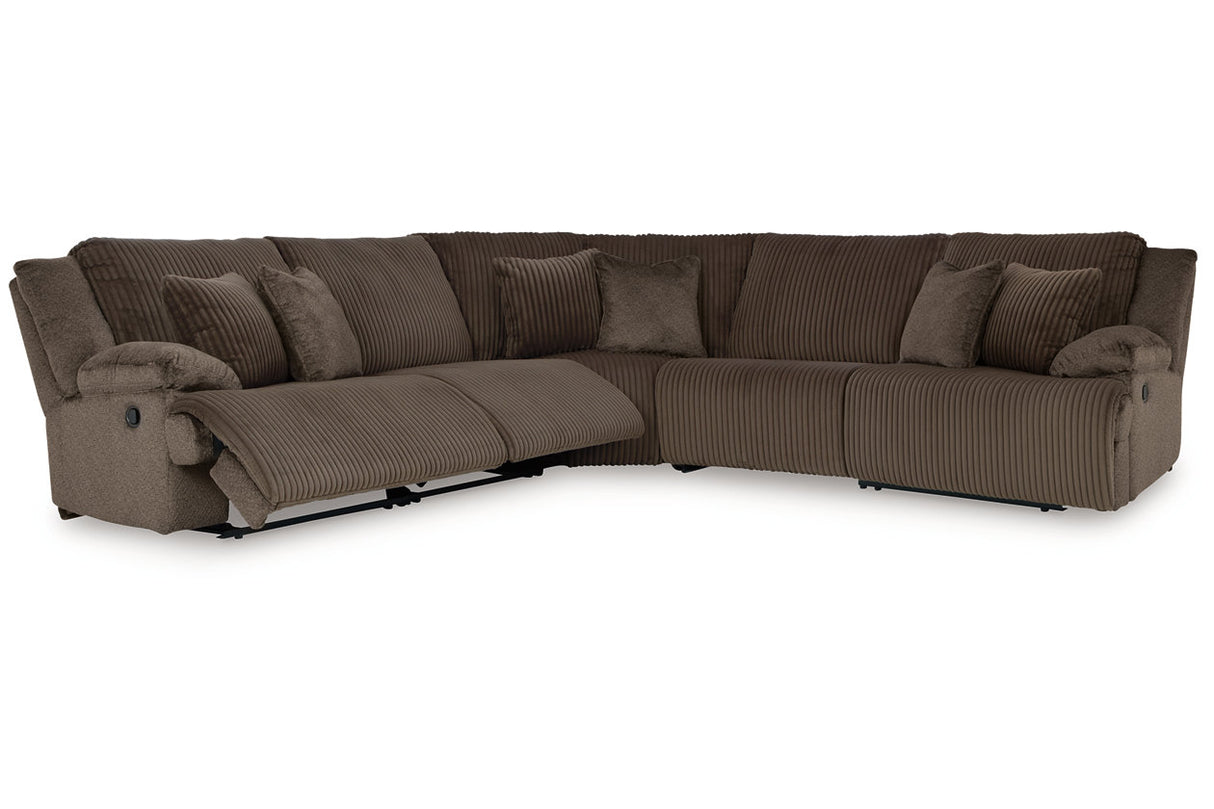 Top Tier Chocolate 5-Piece Reclining Sectional -  Ashley - Luna Furniture