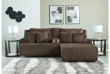 Top Tier Chocolate 3-Piece Reclining Sectional Sofa with Chaise -  Ashley - Luna Furniture