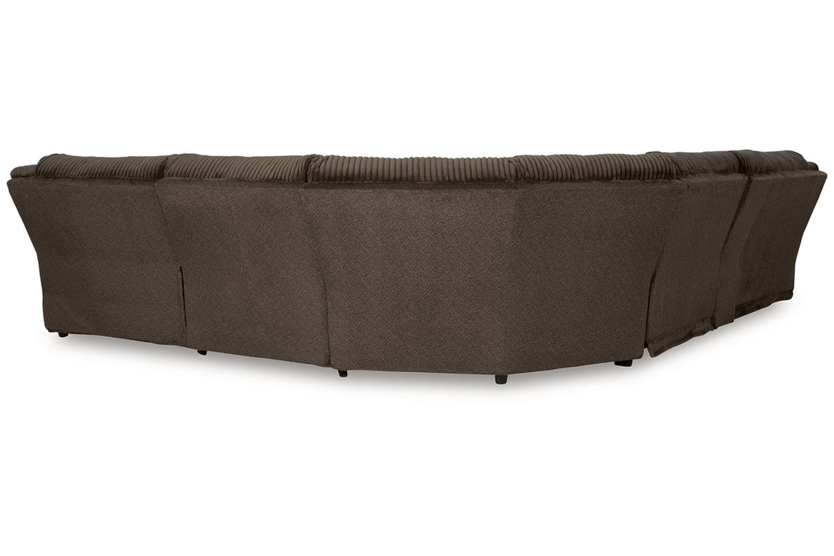 Top Tier Chocolate 6-Piece Reclining Sectional with Chaise -  Ashley - Luna Furniture