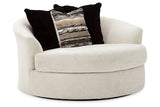 Cambri Snow 2 Oversized Swivel Chairs and Ottoman from Ashley - Luna Furniture