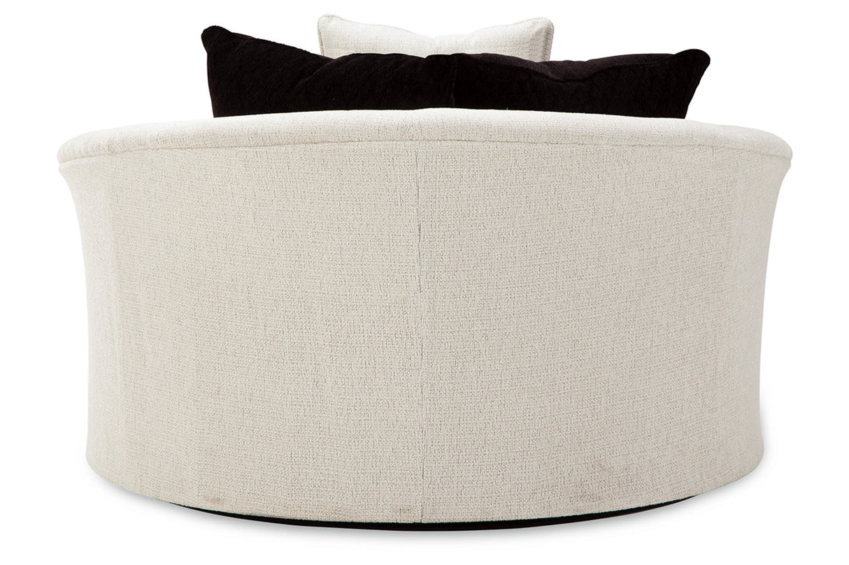 Cambri Snow 2 Oversized Swivel Chairs and Ottoman from Ashley - Luna Furniture