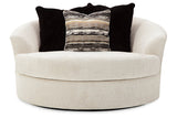 Cambri Snow 2 Oversized Swivel Chairs and Ottoman from Ashley - Luna Furniture