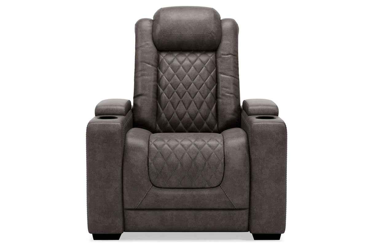 HyllMont Gray Power Reclining Loveseat and Power Recliner -  Ashley - Luna Furniture
