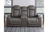 HyllMont Gray Power Reclining Sofa and Loveseat -  Ashley - Luna Furniture